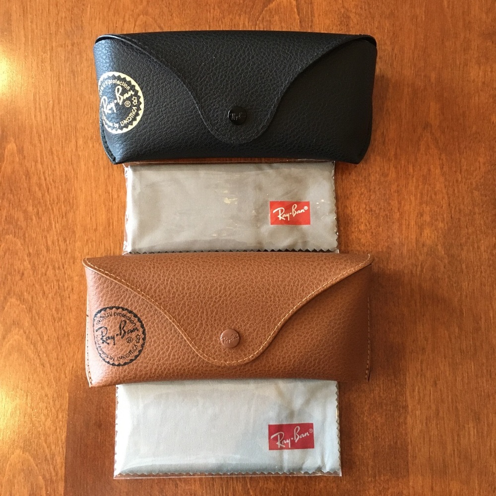 Lot: 2 NEW Ray-Ban Sun Glass cases with cleaning packs